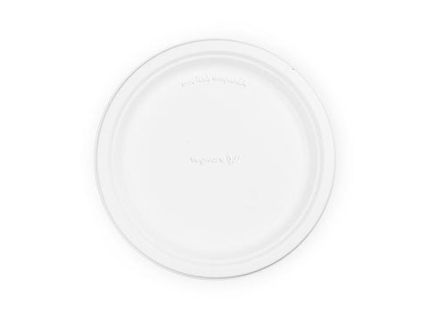 10in bagasse plate - white