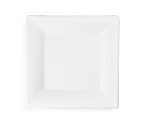 10in square bagasse plate - white