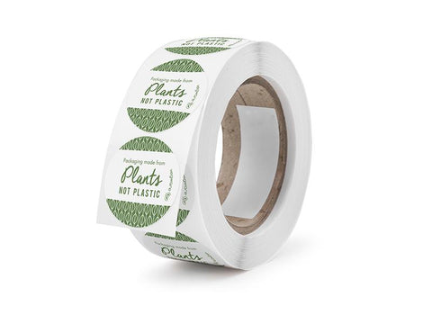 Plants not Plastic 45mm compostable sticker