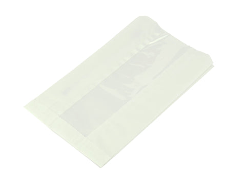 Glassine hot bag NatureFlex window 15 x 6.3 x 25.4cm - white