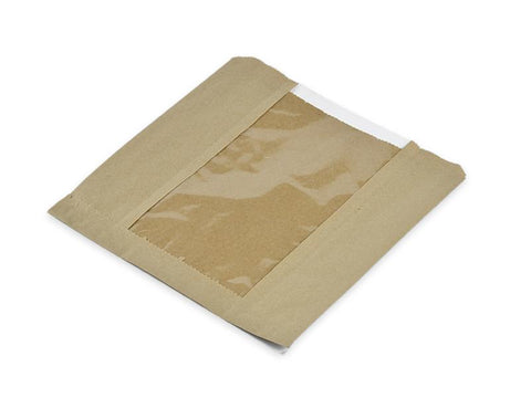 PLA window bag 21.5 x 21.5cm - kraft