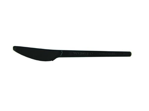 6.5in RCPLA compostable knife - black