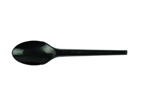 6.5in RCPLA compostable spoon - black