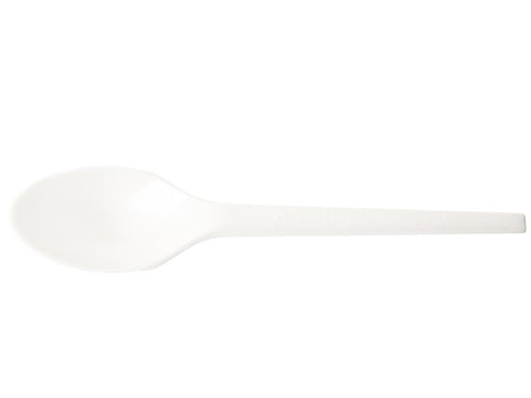 6.5in RCPLA compostable spoon - white