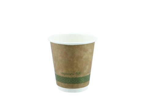 8oz double wall hot cup - kraft - large lid
