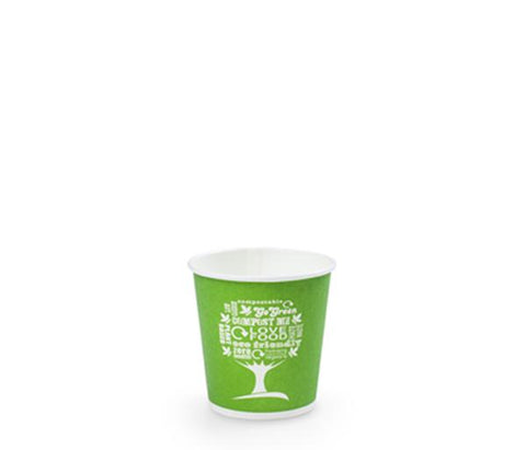 4oz green tree hot cup, single wall