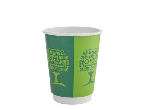 8oz green tree hot cup, small lid
