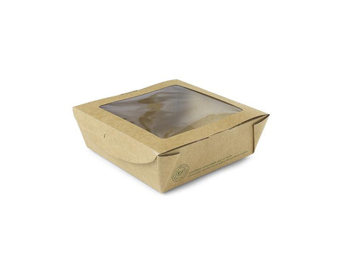 Medium window box 650ml (12 x 12 x 4.5cm) - kraft