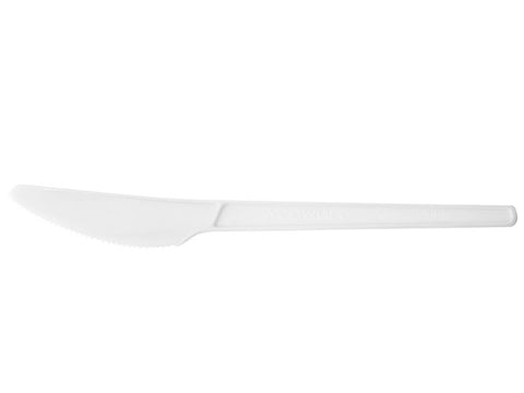 6.5in RCPLA compostable knife - white