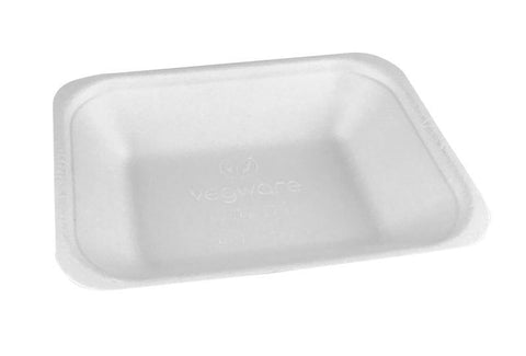 7 x 5in bagasse chip tray - white