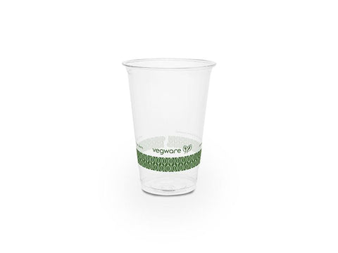 9oz (280ml) slim PLA cold cup - clear/green leaf