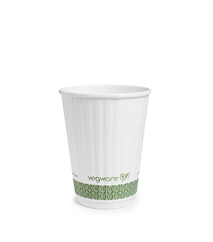 12oz white embossed hot cup - large lid