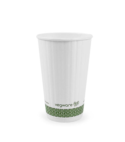 16oz white embossed hot cup - large lid