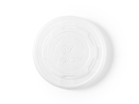 Flat opaque CPLA hot lid (fits 12-32oz bowls)