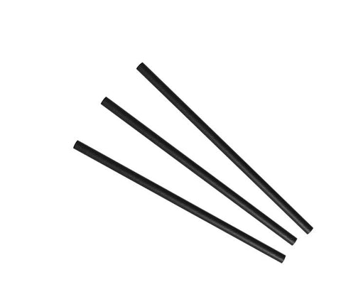 Cocktail black paper straws 6 x 140mm
