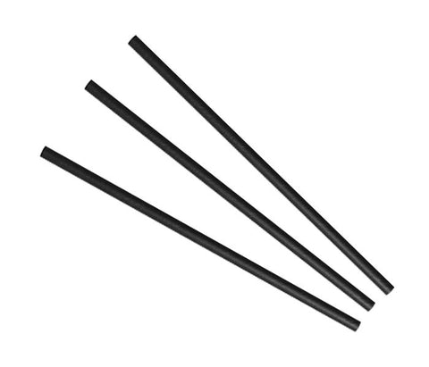 High ball black paper straws 6 x 200mm