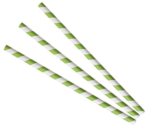 Jumbissimo green swirl paper straws 10 x 230mm